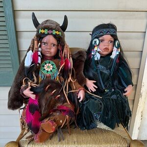 Native American Style Dolls with Beaded Outfits